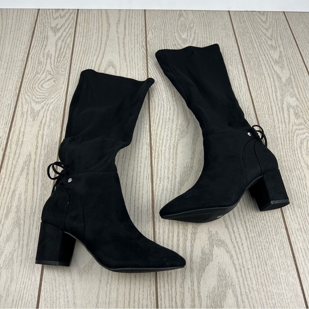 Charter Club Mayviss Pointed-Toe Dress Boots 6M Black Faux Suede $100